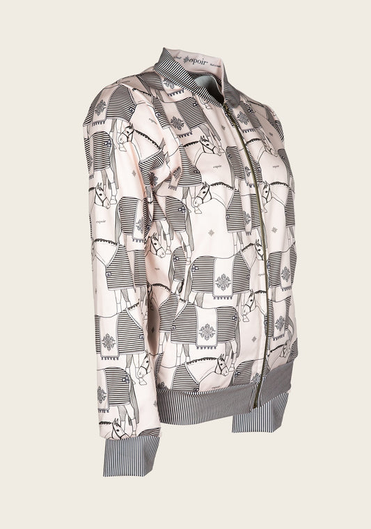 ON SALE!!! Espoir Beige Blanketed Horse Bomber Jacket