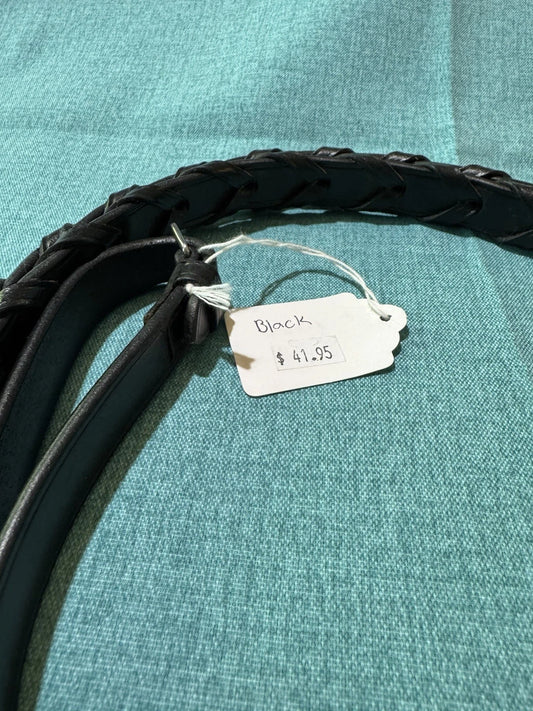 NEW 119 Bobby’s 3/4”x50” Black Silver Spur Flat Leather Laced Snaffle Reins