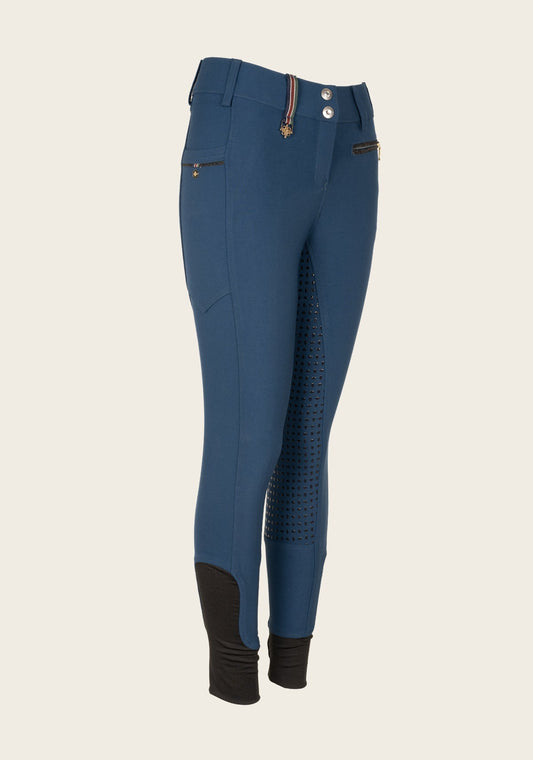 Inspire Full Seat High Waist Peacock Blue Bamboo Breeches