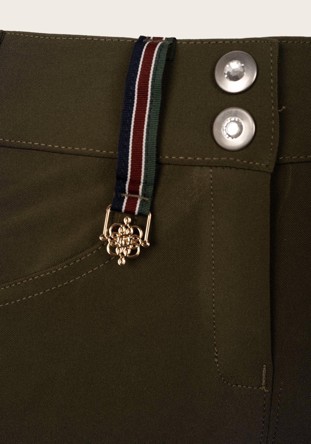 Coquet High Waist Coolmax Olive Knee Patch Breeches