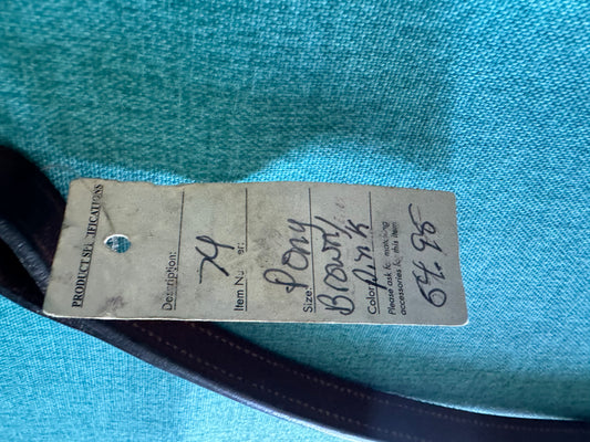 *NEW* Bobby’s Pony Size Browband – Brown with Pink Crystals – English Tack