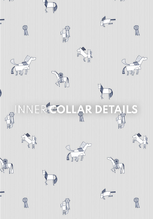 Stripes in Grey Short Pleated Short Sleeve Show Shirt