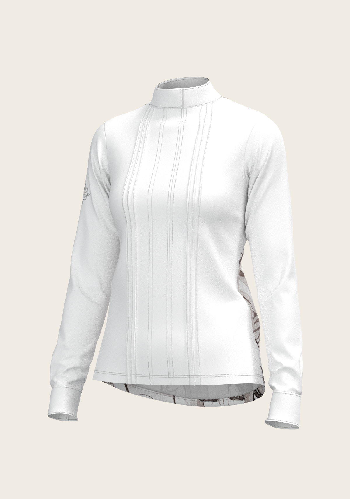 The Horse Fair Monochrome Long Pleated Long Sleeve Sleeve Show Shirt