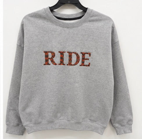 Cream RIDE Embroidered Sweatshirt