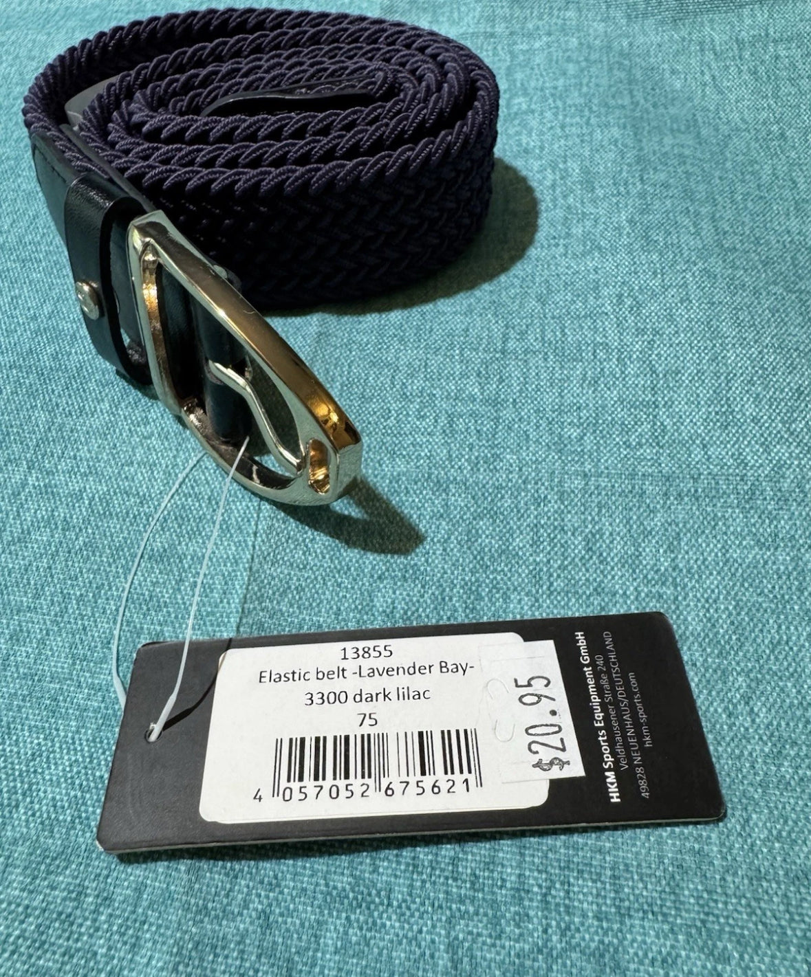 HKM Dark Lilac Elastic Belt-Lavender Bay w/Stirrup Buckle 75 (S)