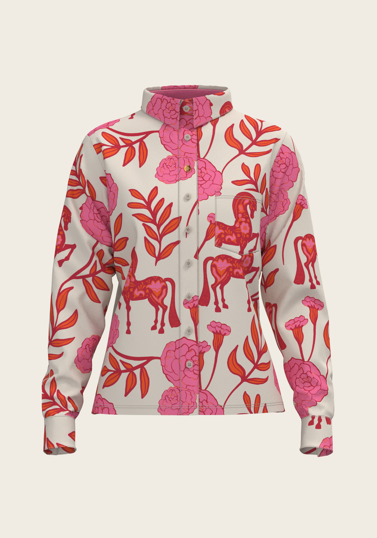 Peony in Pink Ladies Loose Fitting