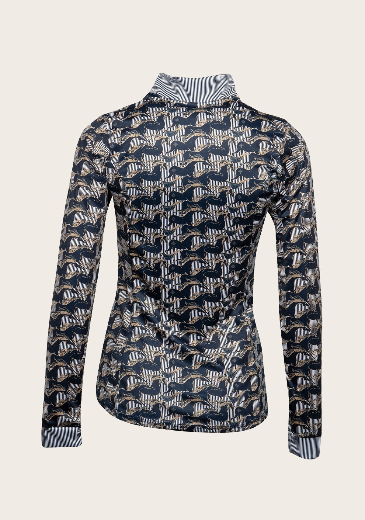Espoir Running Horses Navy Quarter Zip Sun Shirt