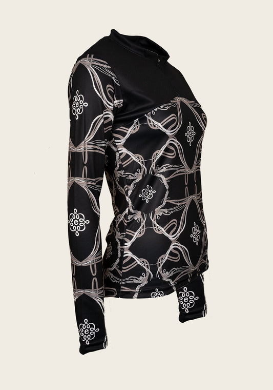 Black Roped Horses Zip-Tee