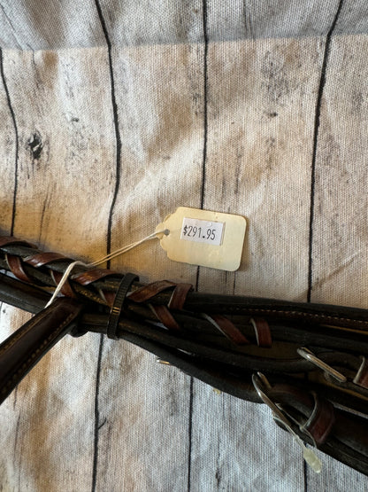 Bobby’s Tack Bridle Signature Series Horse size Raised Stitched Snaffle w/Flash