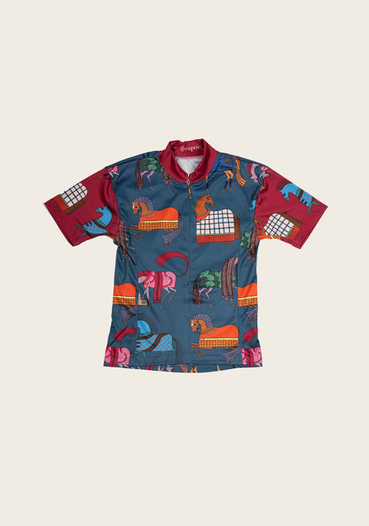 Fun in the Barn on Harbor Blue Children's Short Sleeve Shirt