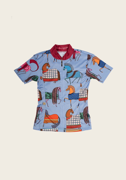 Fun in the Barn Light Blue Blue Children's Short Sleeve Shirt