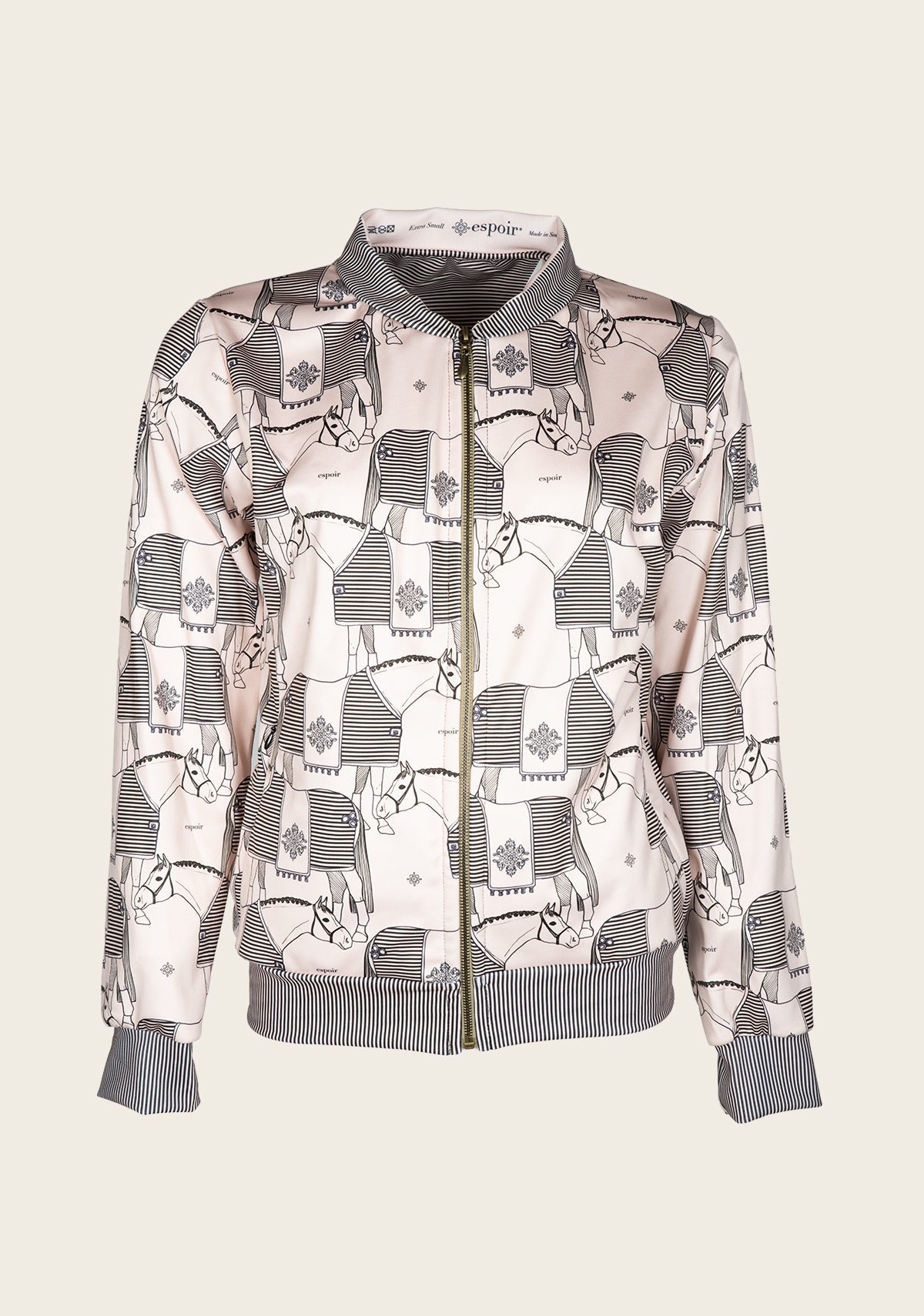ON SALE!!! Espoir Beige Blanketed Horse Bomber Jacket