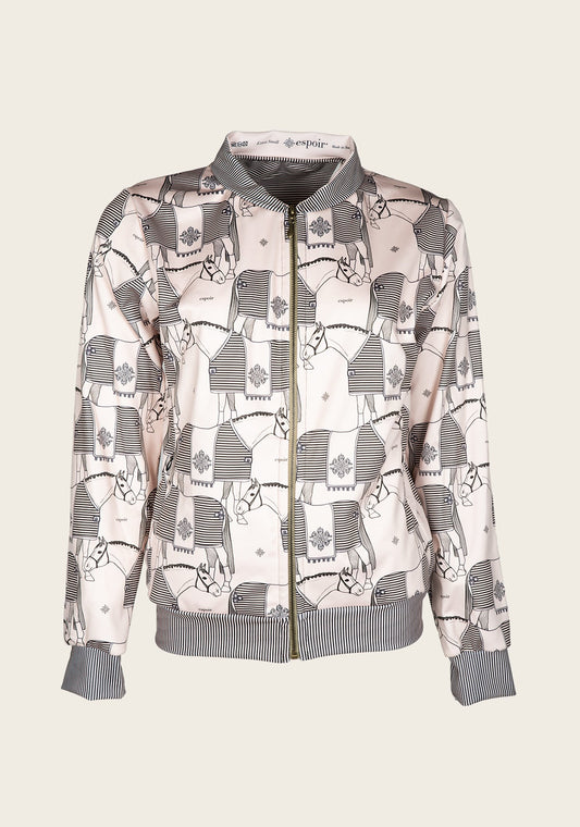 ON SALE!!! Espoir Beige Blanketed Horse Bomber Jacket