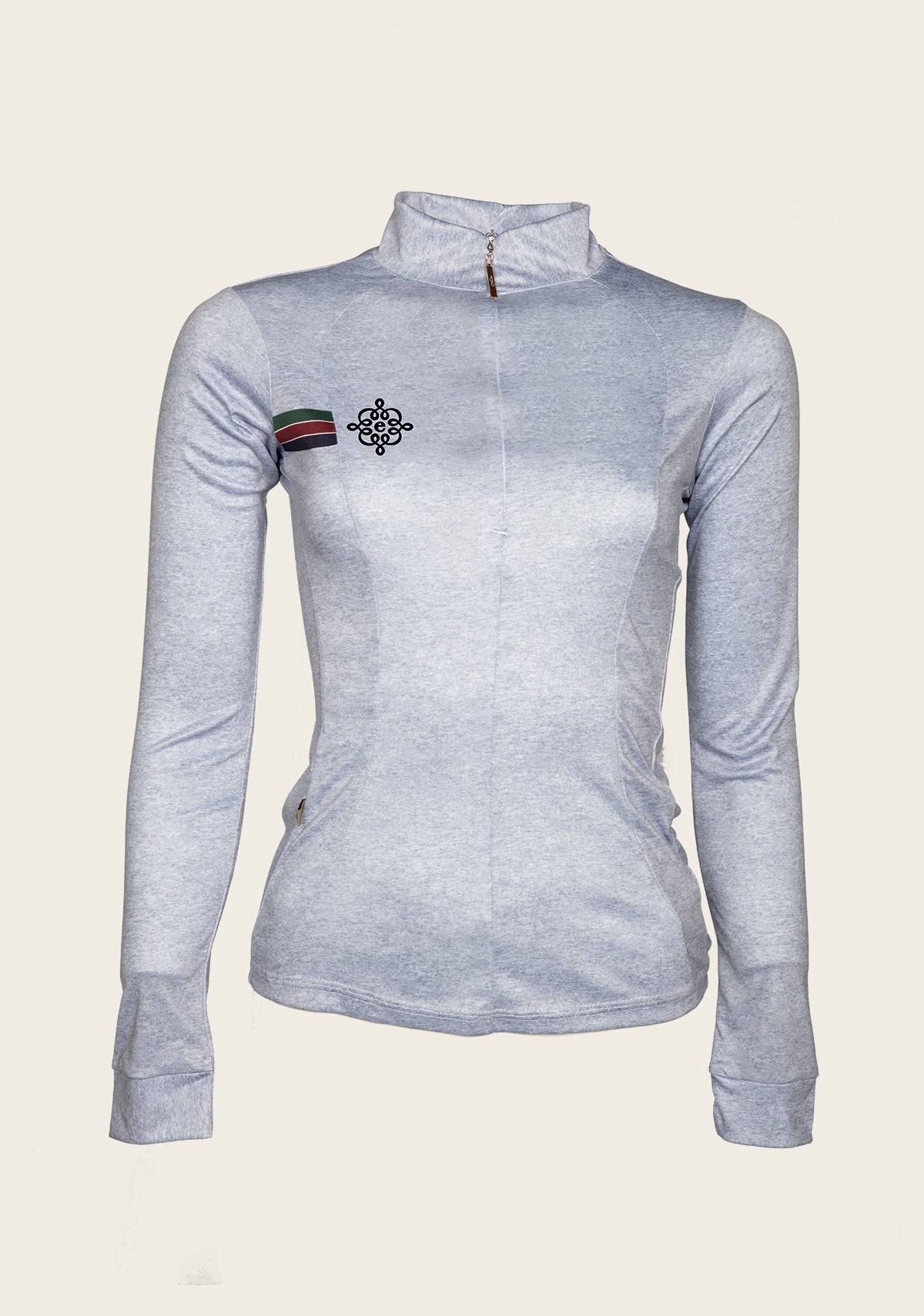 Espoir Lumiere Eternal Collection Melange Grey Quarter Zip Sun Shirt Long Sleeve