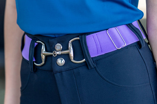 Lavender Snaffle bit 1.5” equestrian Silver metal Snaffel bit belt buckle one size fits all