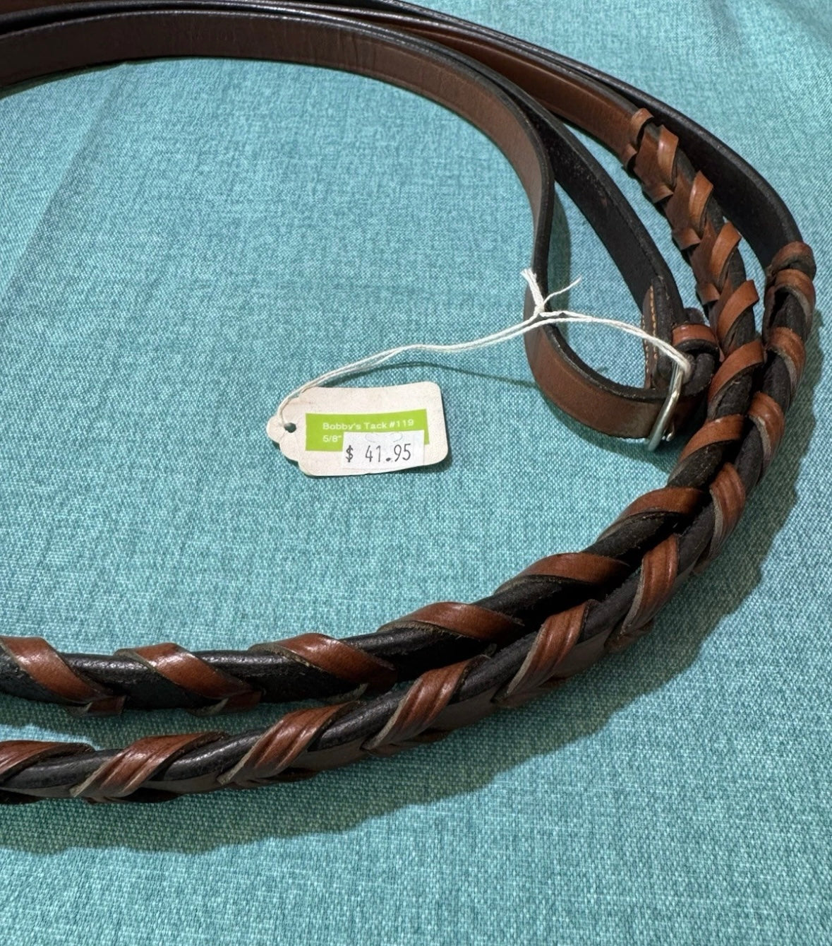 NEW Bobby’s 119 Flat Laced Reins 5/8”x54” Light Brown Leather English