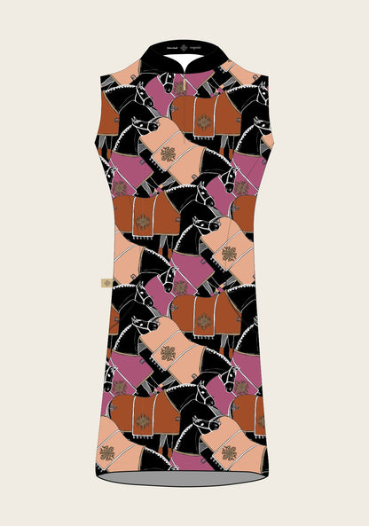 Black Blanketed Horse Golf Dress