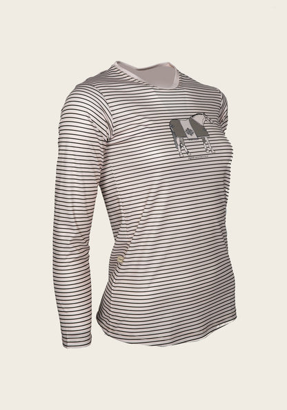 Espoir Lumiere Beige Stripe T-Shirt