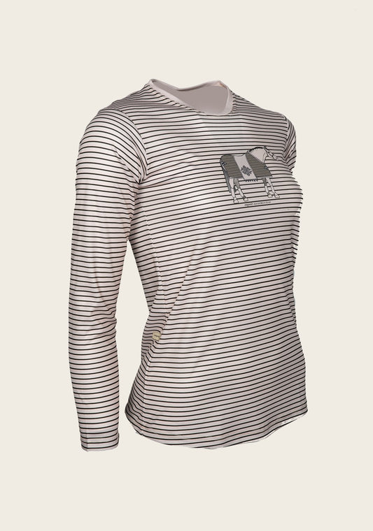 Espoir Lumiere Beige Stripe T-Shirt