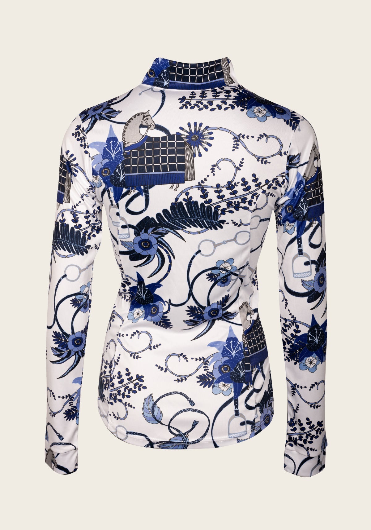 Botanical Blue Quarter Zip Sun Shirt