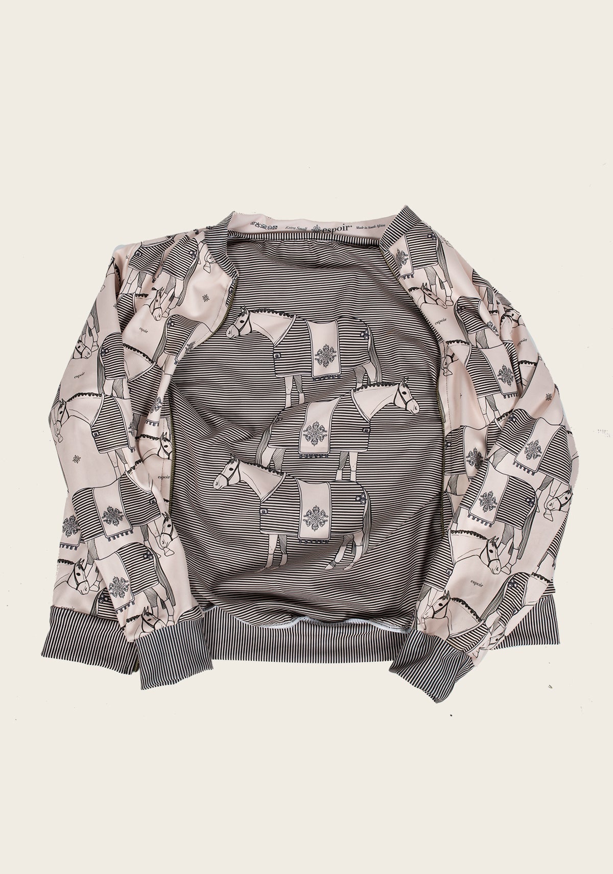 ON SALE!!! Espoir Beige Blanketed Horse Bomber Jacket