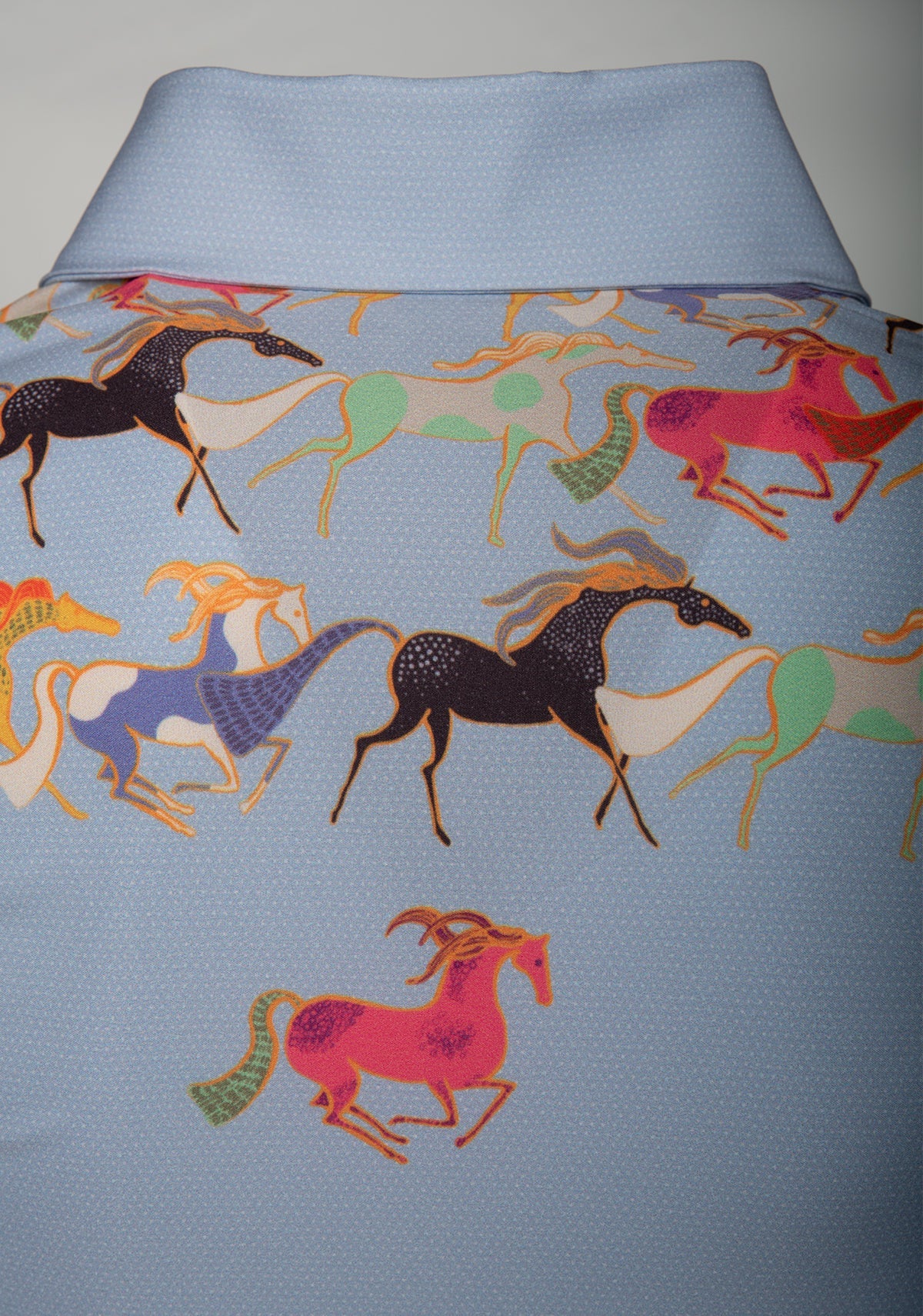 Espoir Colorful Running Horses Ladies’ Button Shirt