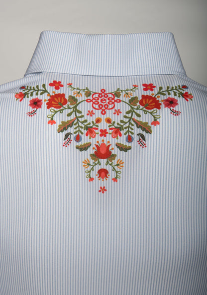 Joie Floral & Blue Stripe Ladies’ Button Shirt