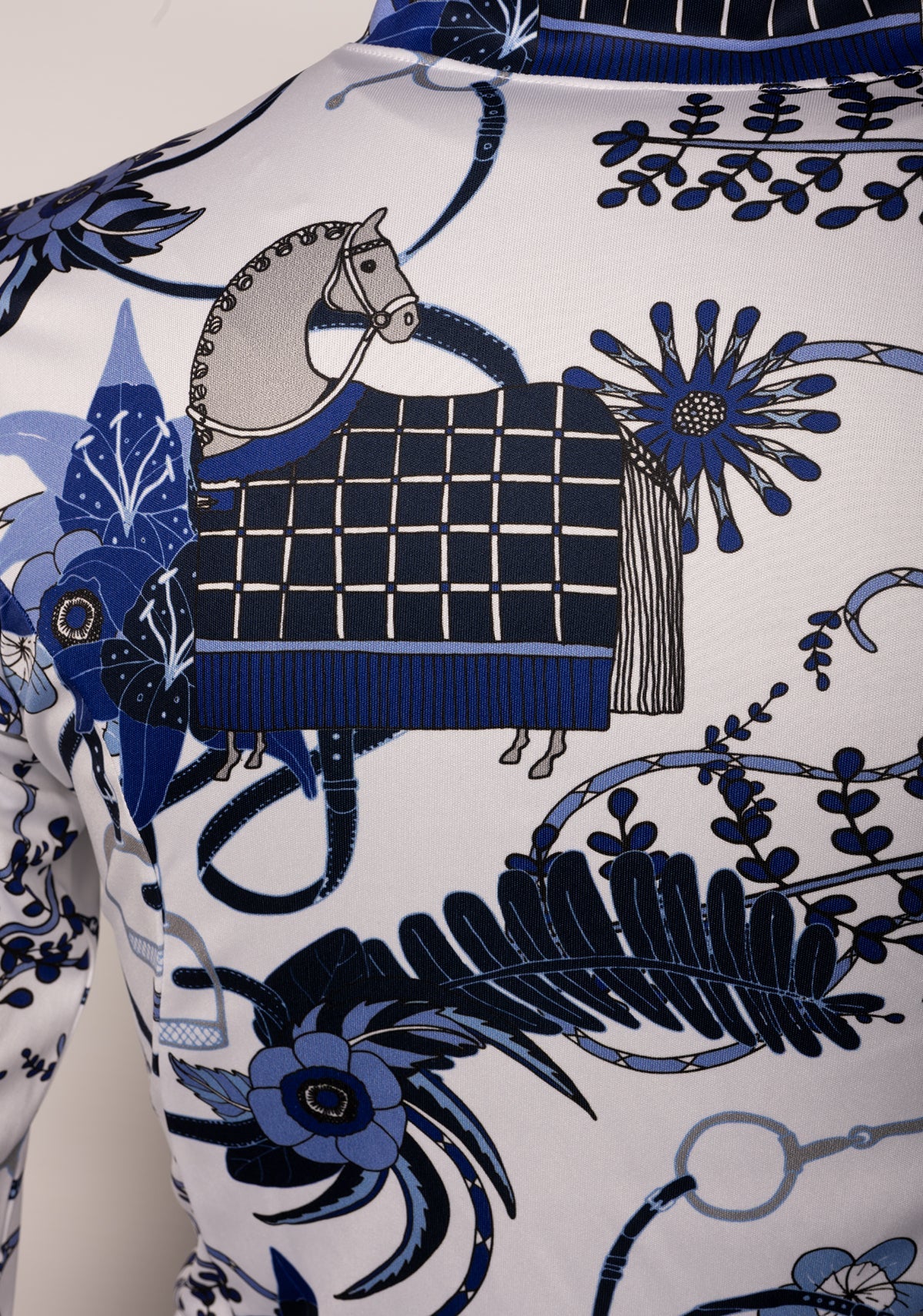 Botanical Blue Quarter Zip Sun Shirt