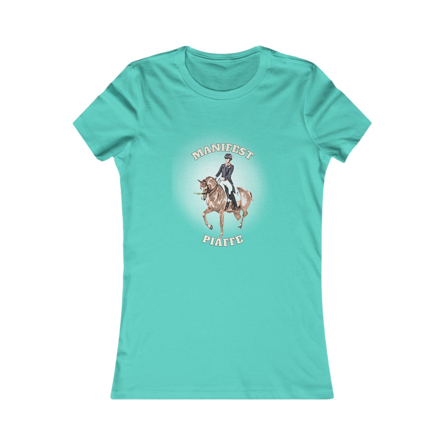 Dressage Dreamer: Women's 'Manifest Piaffe' Horse Themed T-Shirt