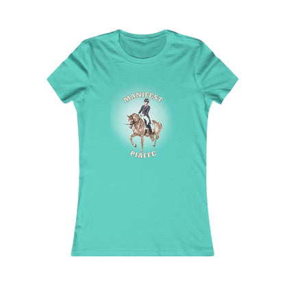 Dressage Dreamer: Women's 'Manifest Piaffe' Horse Themed T-Shirt