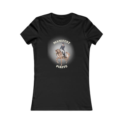 Dressage Dreamer: Women's 'Manifest Piaffe' Horse Themed T-Shirt