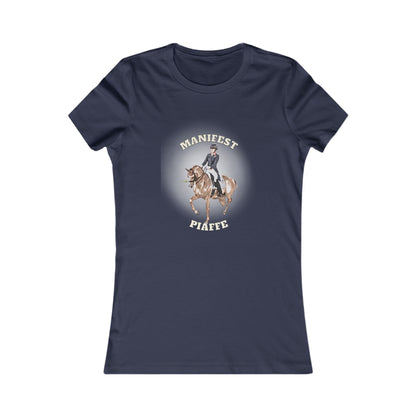 Dressage Dreamer: Women's 'Manifest Piaffe' Horse Themed T-Shirt
