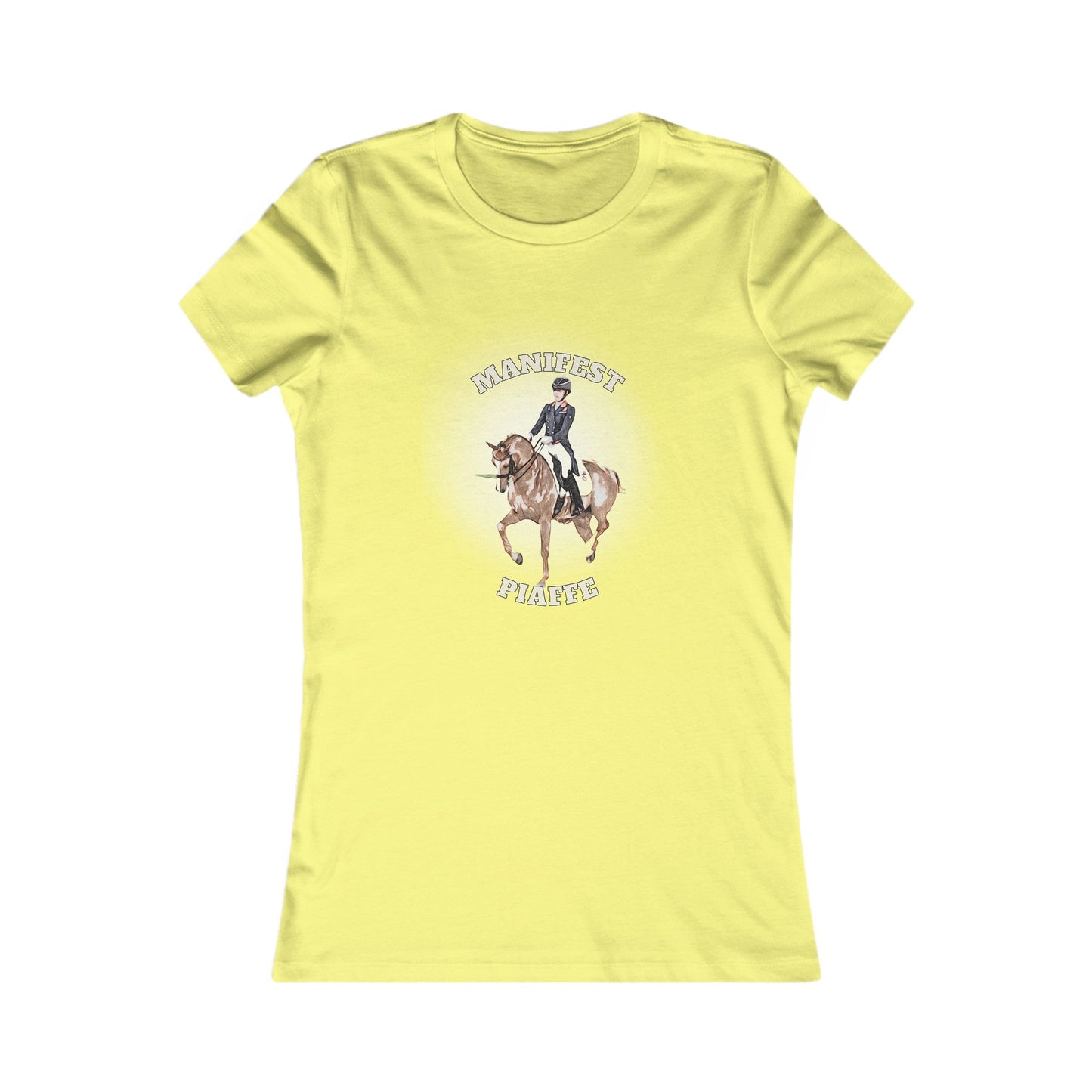 Dressage Dreamer: Women's 'Manifest Piaffe' Horse Themed T-Shirt