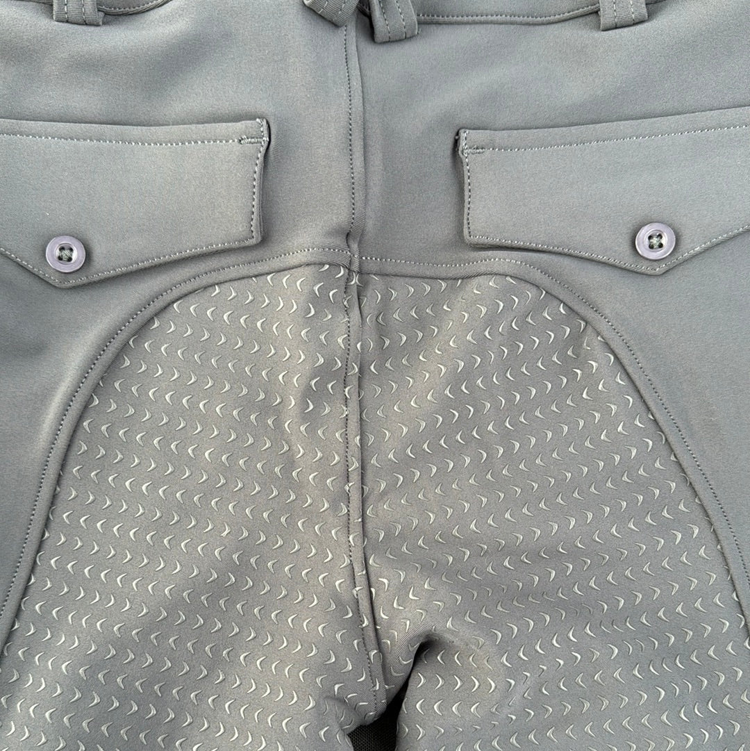Dark Grey Button up CM logo Breeches Women's Full Seat Riding Active Silicon Grip Horse Riding Equestrian Breeches