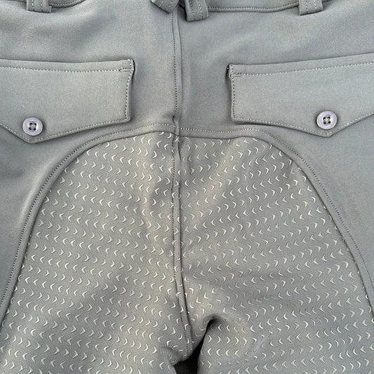 Dark Grey Button up CM logo Breeches Women's Full Seat Riding Active Silicon Grip Horse Riding Equestrian Breeches