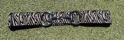 Black and tiger stripe black snaffle belt buckle with adjustable