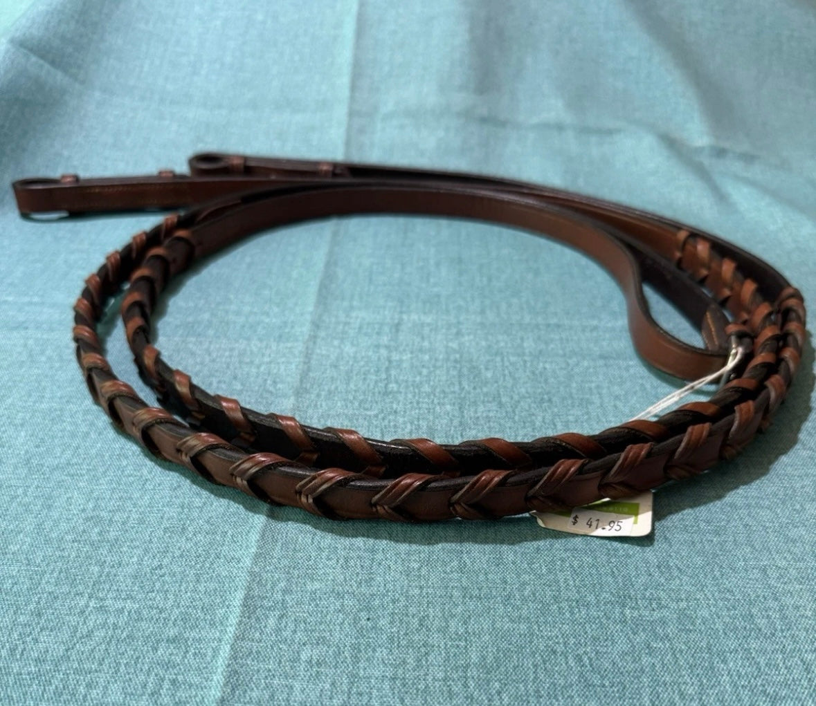 NEW Bobby’s 119 Flat Laced Reins 5/8”x54” Light Brown Leather English