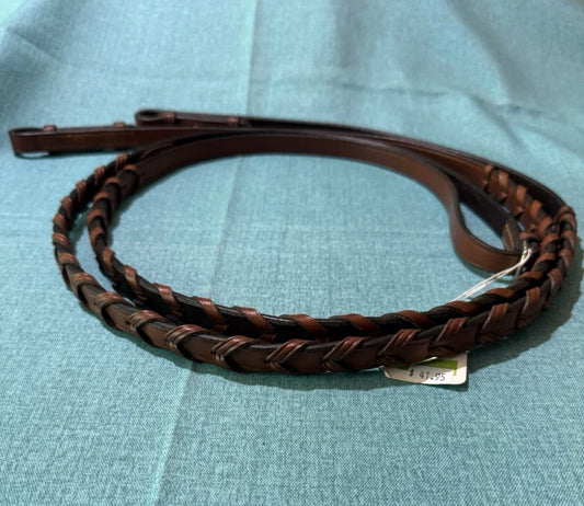 NEW Bobby’s 119 Flat Laced Reins 5/8”x54” Light Brown Leather English