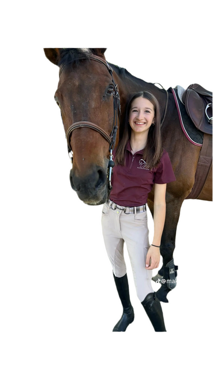 Tan CM Button up logo Breeches Women's Full Seat Riding Silicon Grip Horse Riding Equestrian Breeches