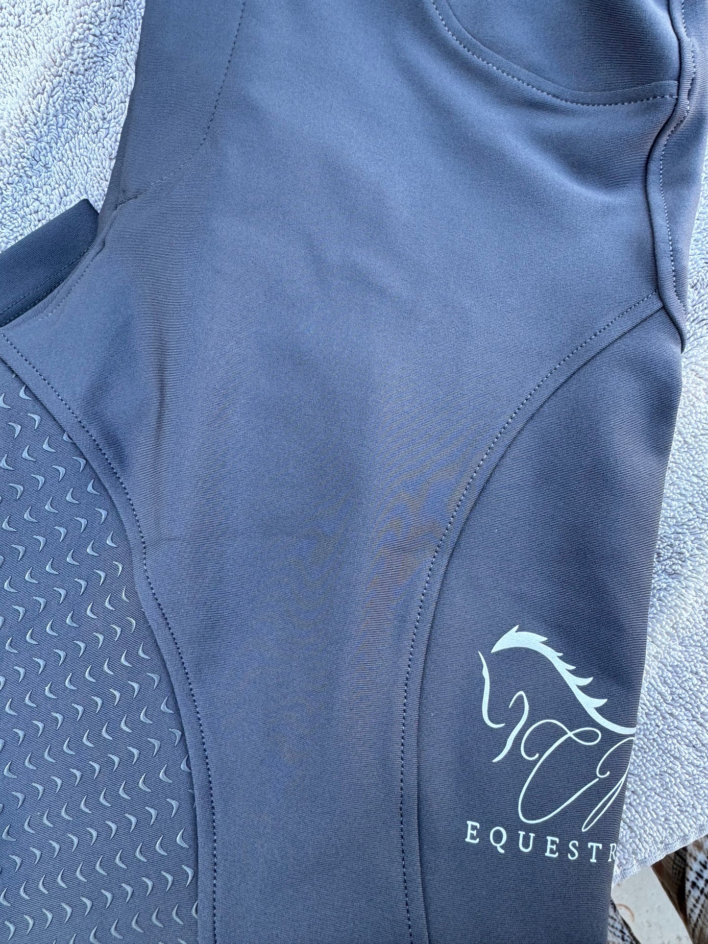 Navy Button up CM logo Breeches Women's Full Seat Riding Active Silicon Grip Horse Riding Equestrian Breeches