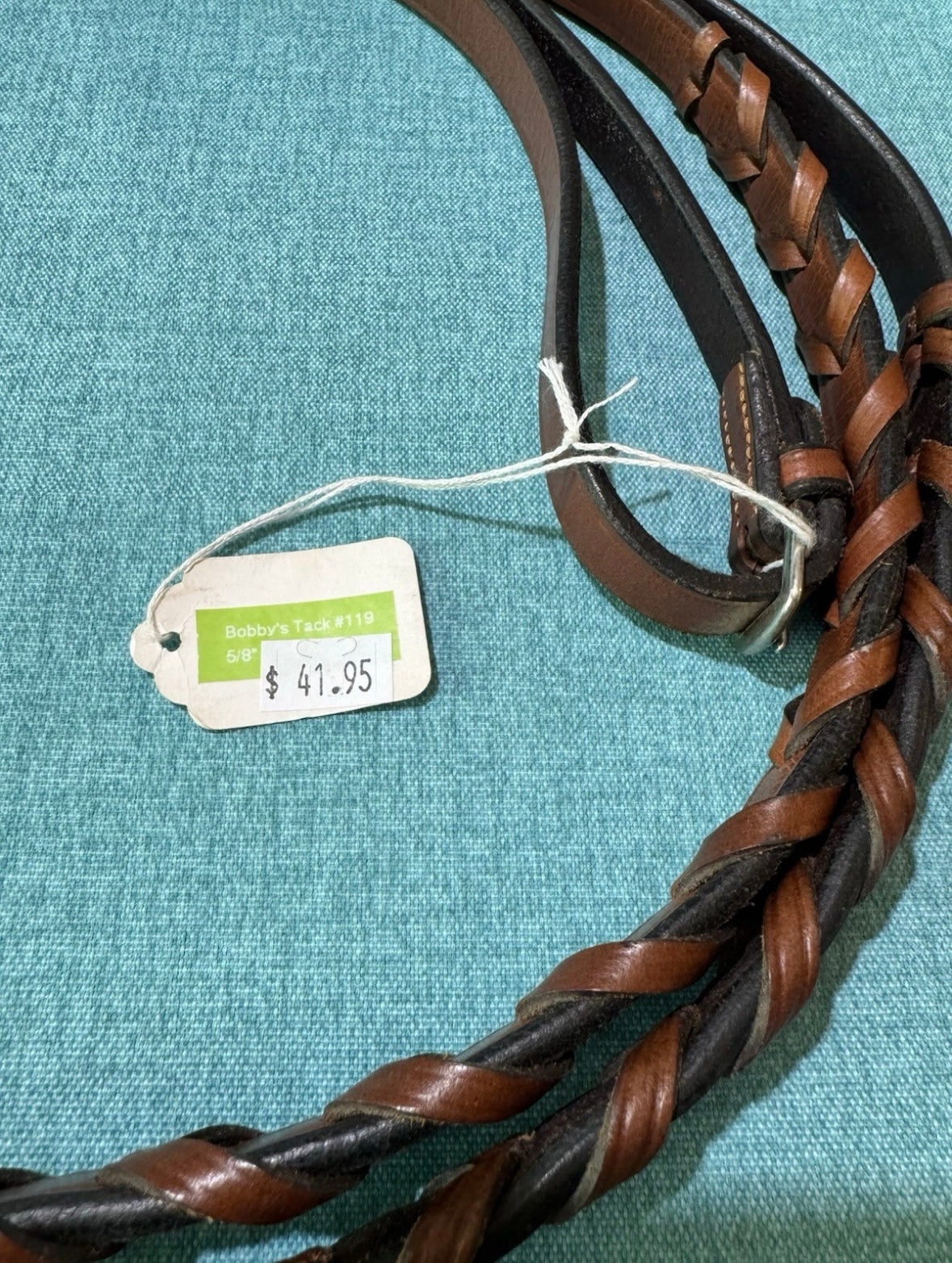 NEW Bobby’s 119 Flat Laced Reins 5/8”x54” Light Brown Leather English