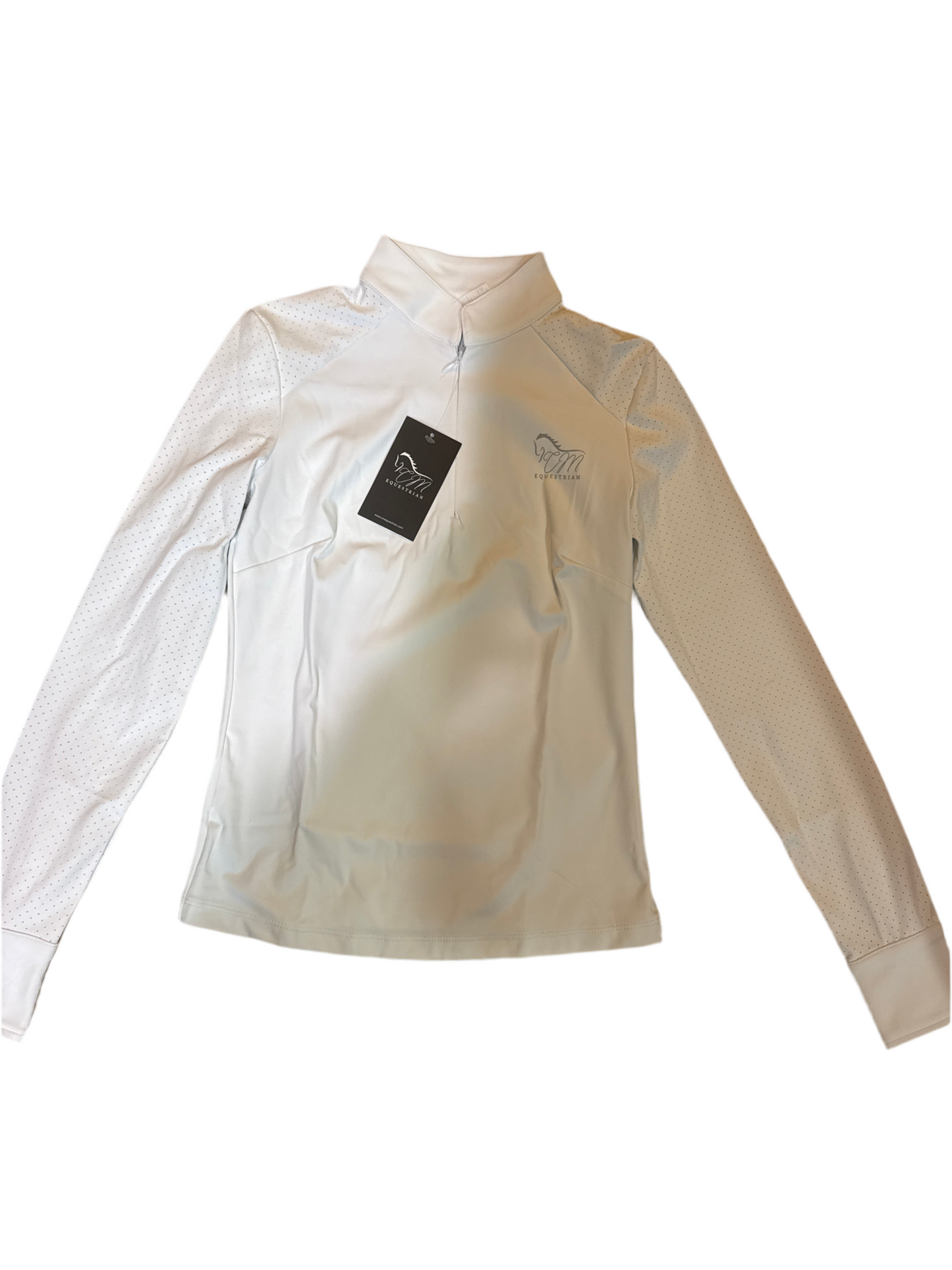 White Equestrian Fancy cuff long sleeve training shirt