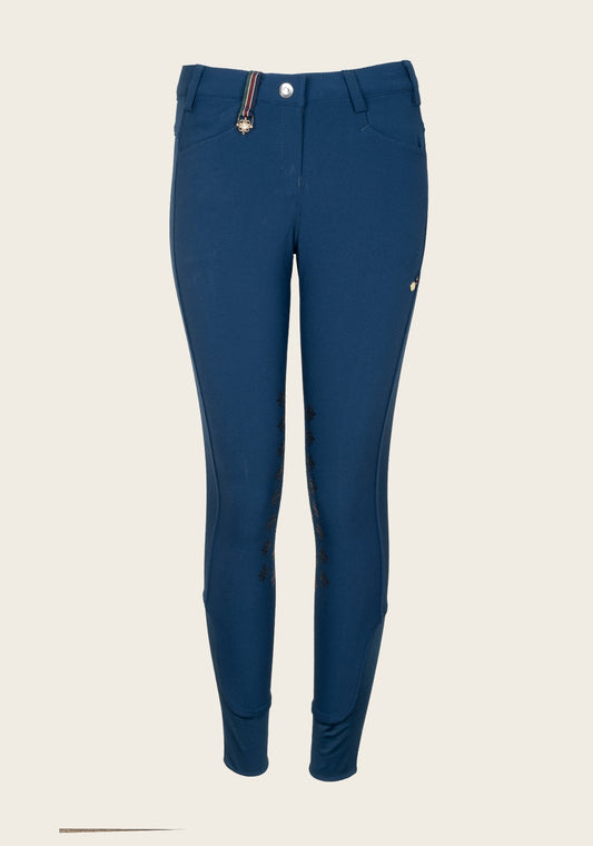Espoir Coquet Knee Patch Peacock Blue Bamboo Breeches