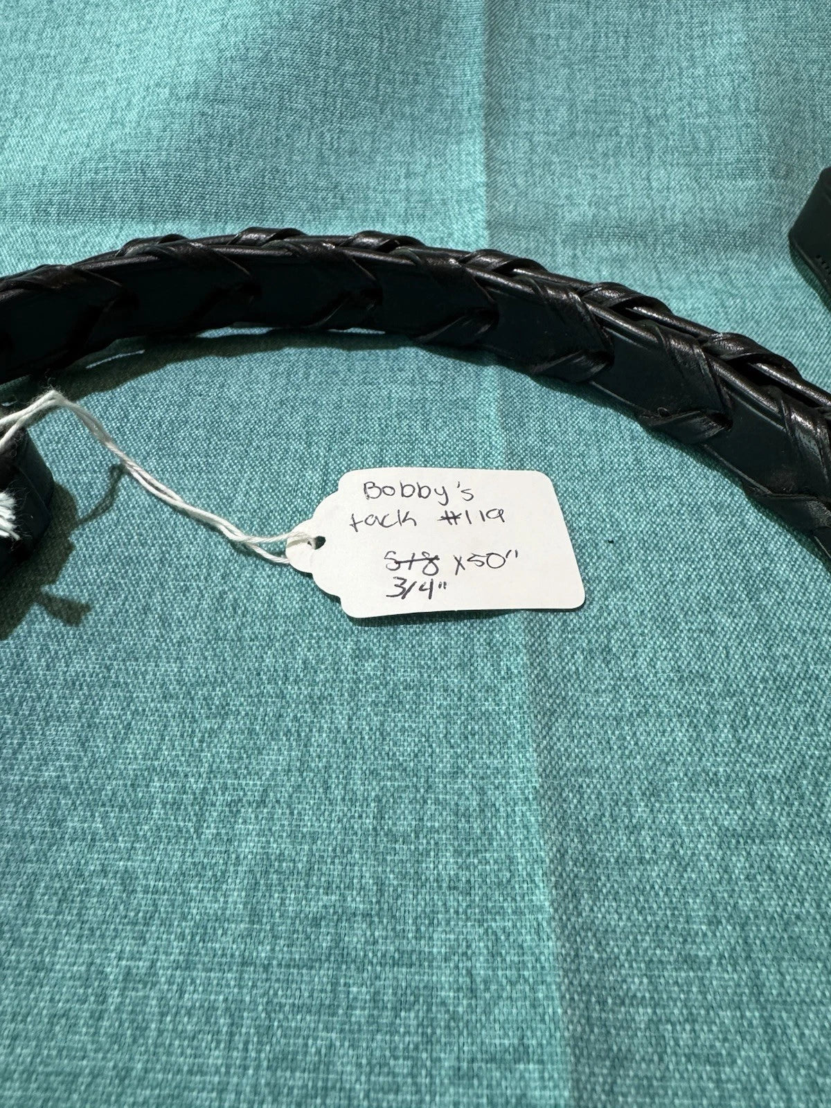 NEW 119 Bobby’s 3/4”x50” Black Silver Spur Flat Leather Laced Snaffle Reins