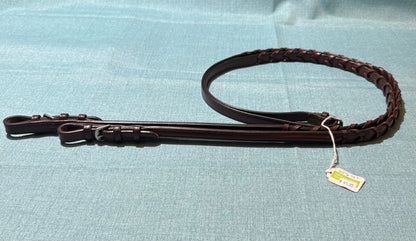 NEW 932-B Bobby’s 5/8”x54” Havana Raised w/Buckle Leather Laced Snaffle Rein
