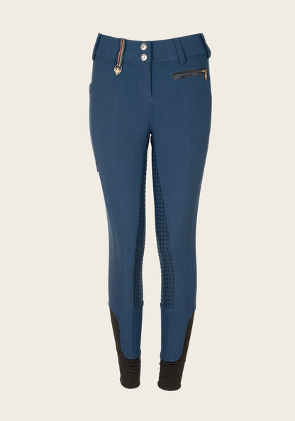 Inspire Full Seat High Waist Peacock Blue Bamboo Breeches