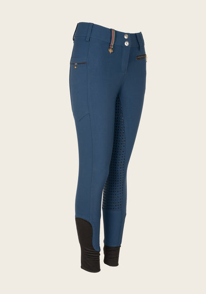 Inspire Full Seat High Waist Peacock Blue Bamboo Breeches