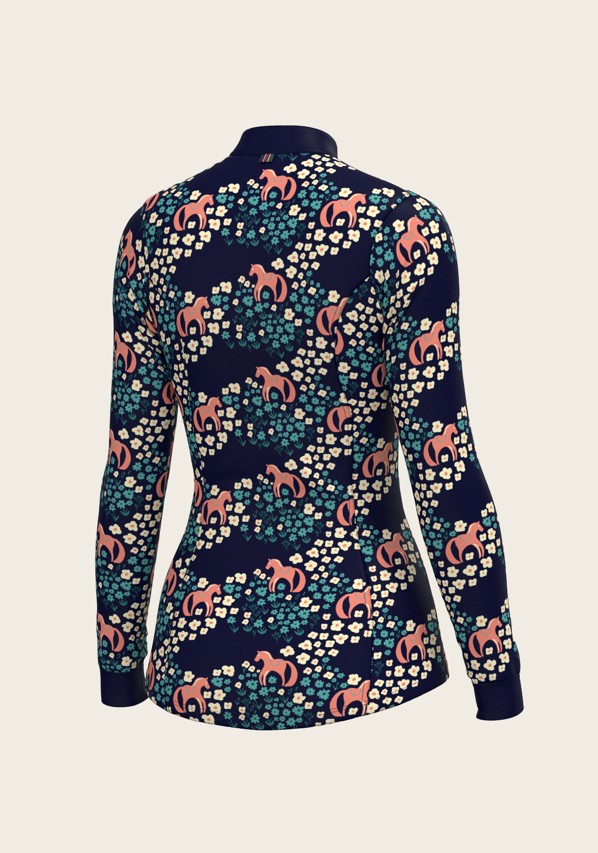 Cavallo in Teal in Navy Quarter Zip Sun Shirt