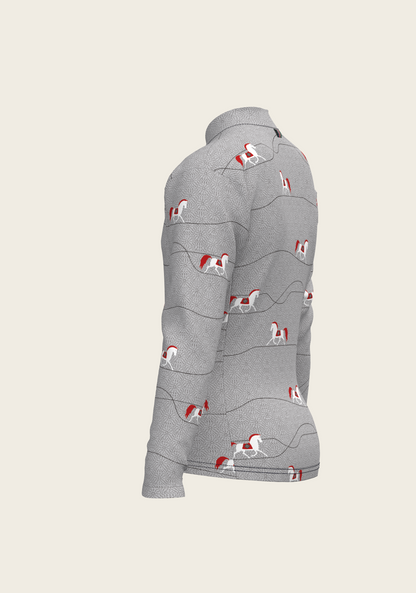 Red Horse on Grey Mountain Children's Long Sleeve Shirt