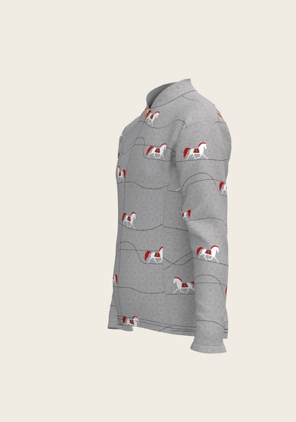 Red Horse on Grey Mountain Children's Long Sleeve Shirt